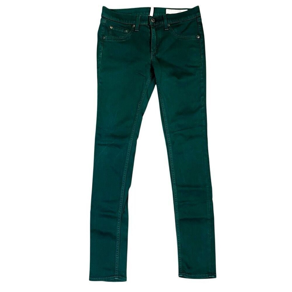 Rag & Bone Coated Green Skinny Legging Jeans 26